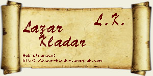 Lazar Kladar vizit kartica